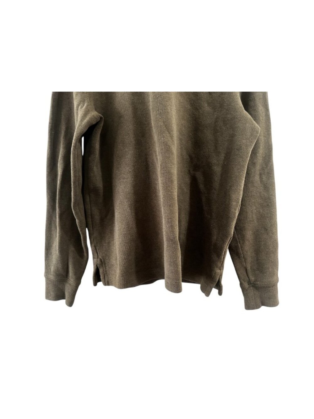 Ralph Lauren Mesh Knit Cotton Quarter Zip Sweater Mens Small Olive Green Perppy - Picture 8 of 14